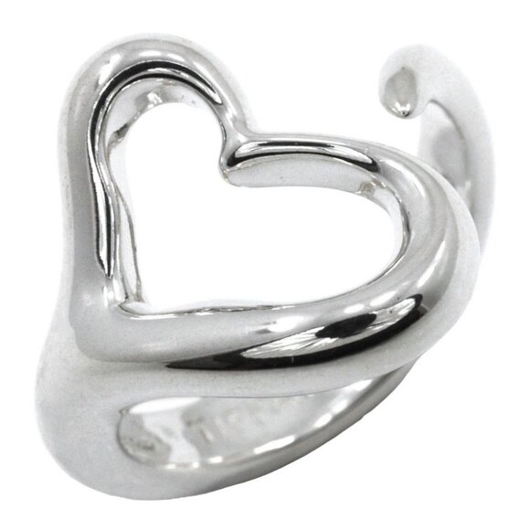 TIFFANY&Co. Open heart Ring Elsa Peretti Silver925 #5.4(US Size) 5g Women - Picture 1 of 6